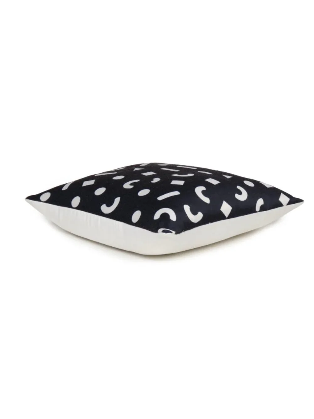 Oussum Bedroom Decorative Pillow Cover Geometric Print Black Cotton Set of 2